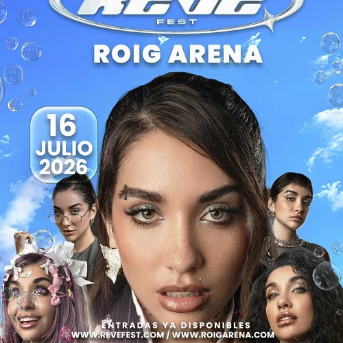 Cartel anunciador Maria Becerra en Reve Fest Roig Arena