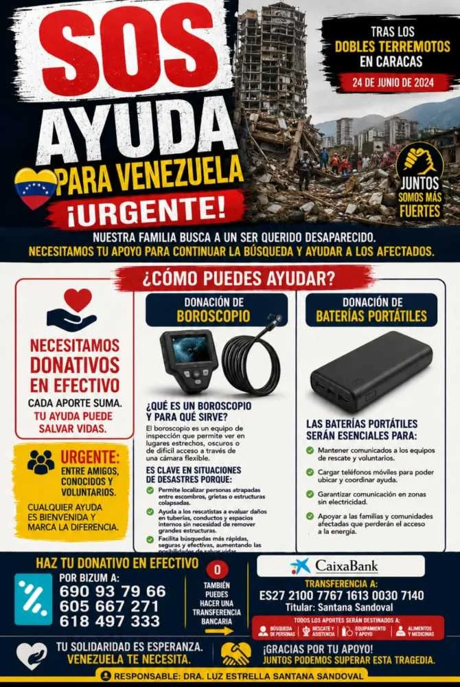 Terremotos en Caracas: Impactante SOS Solidario Terremotos en Caracas. SOS