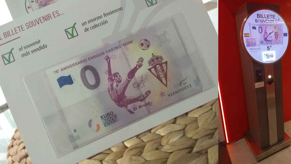 Imprimen un billete de 0€ en homenaje a Quini.